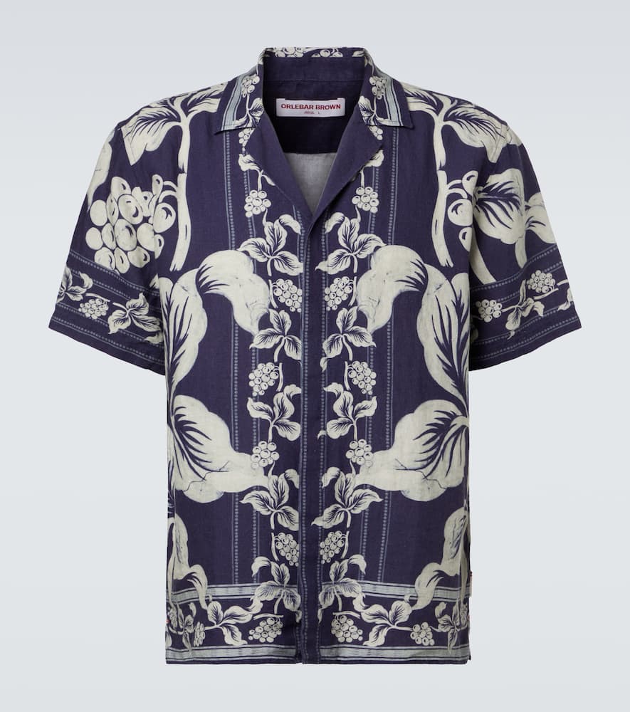 Maitan floral linen bowling shirt