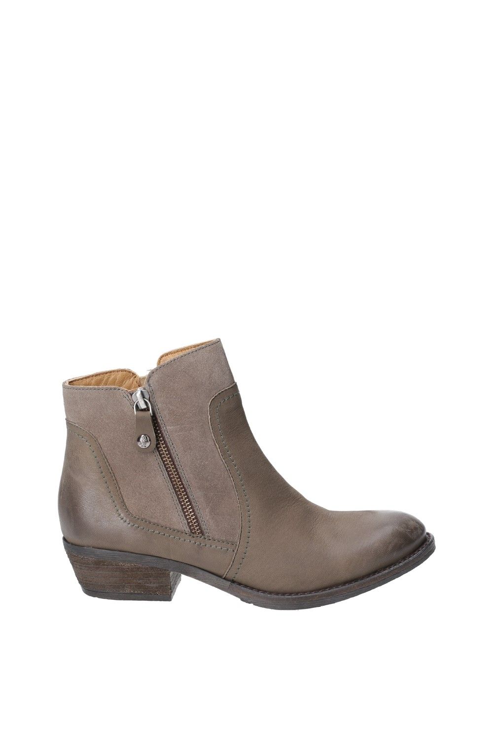 Hush Puppies 'isla' Leather And Suede Ankle Boots In Khaki
