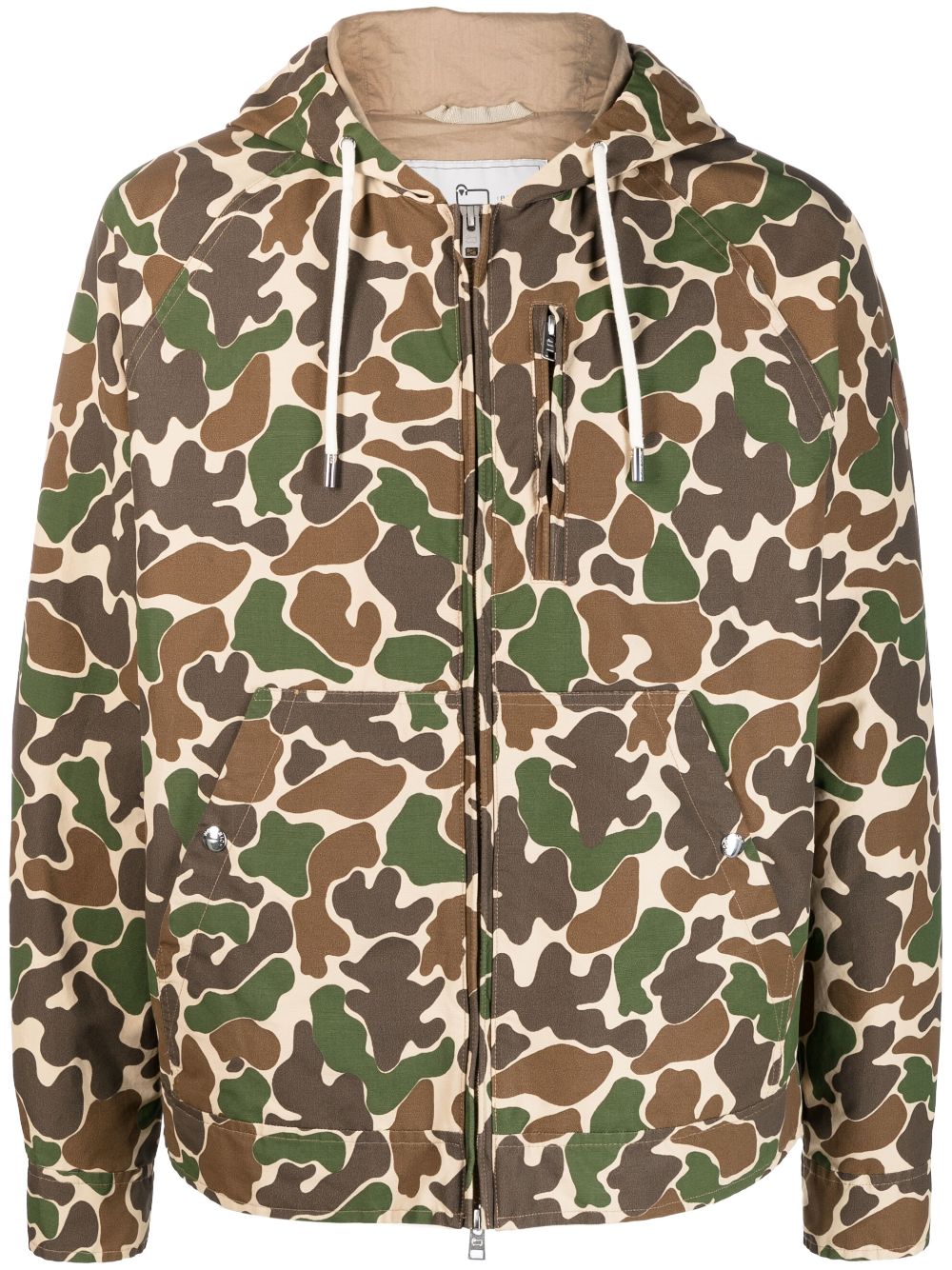 Camouflage-print drawstring jacket - Neutrals