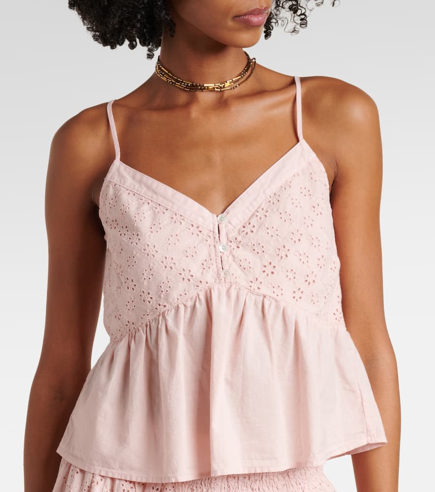 Aliah embroidered cotton poplin top