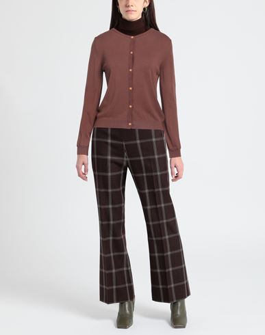 Niū Woman Cardigan Chocolate brown Size L Viscose, Polyester