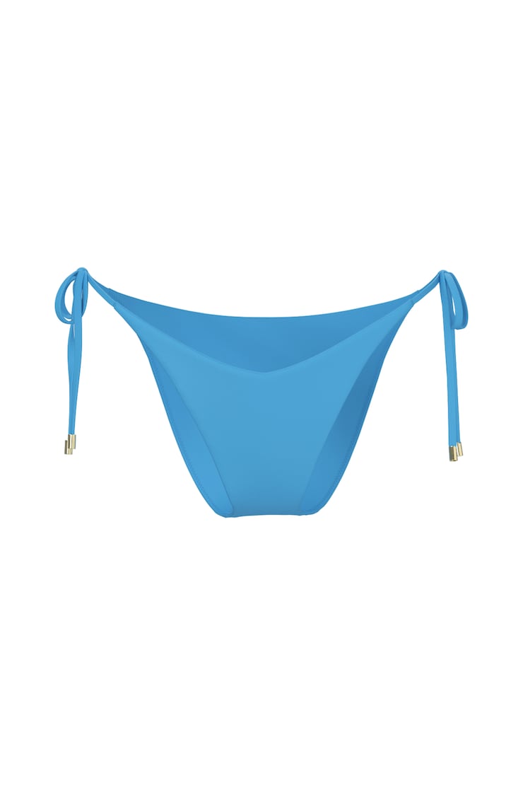 Cheeky Side Tie Bikini Bottom - Blue - Women Clothing