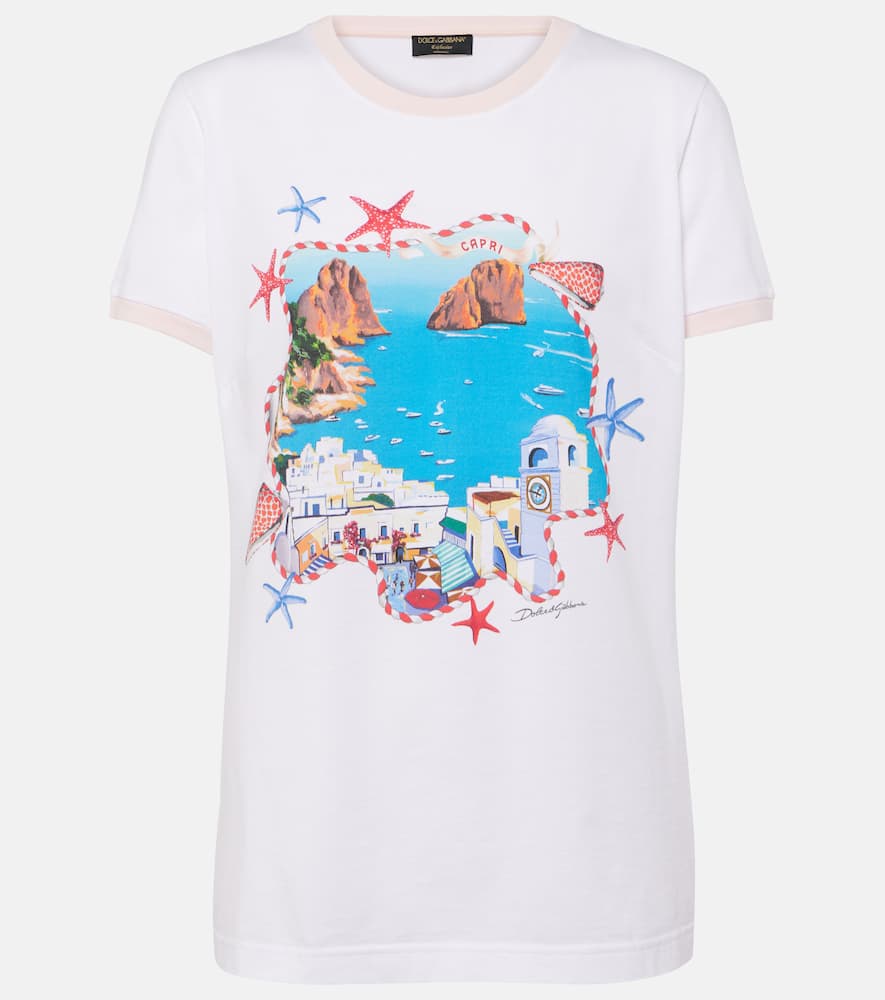 Capri printed cotton jersey T-shirt