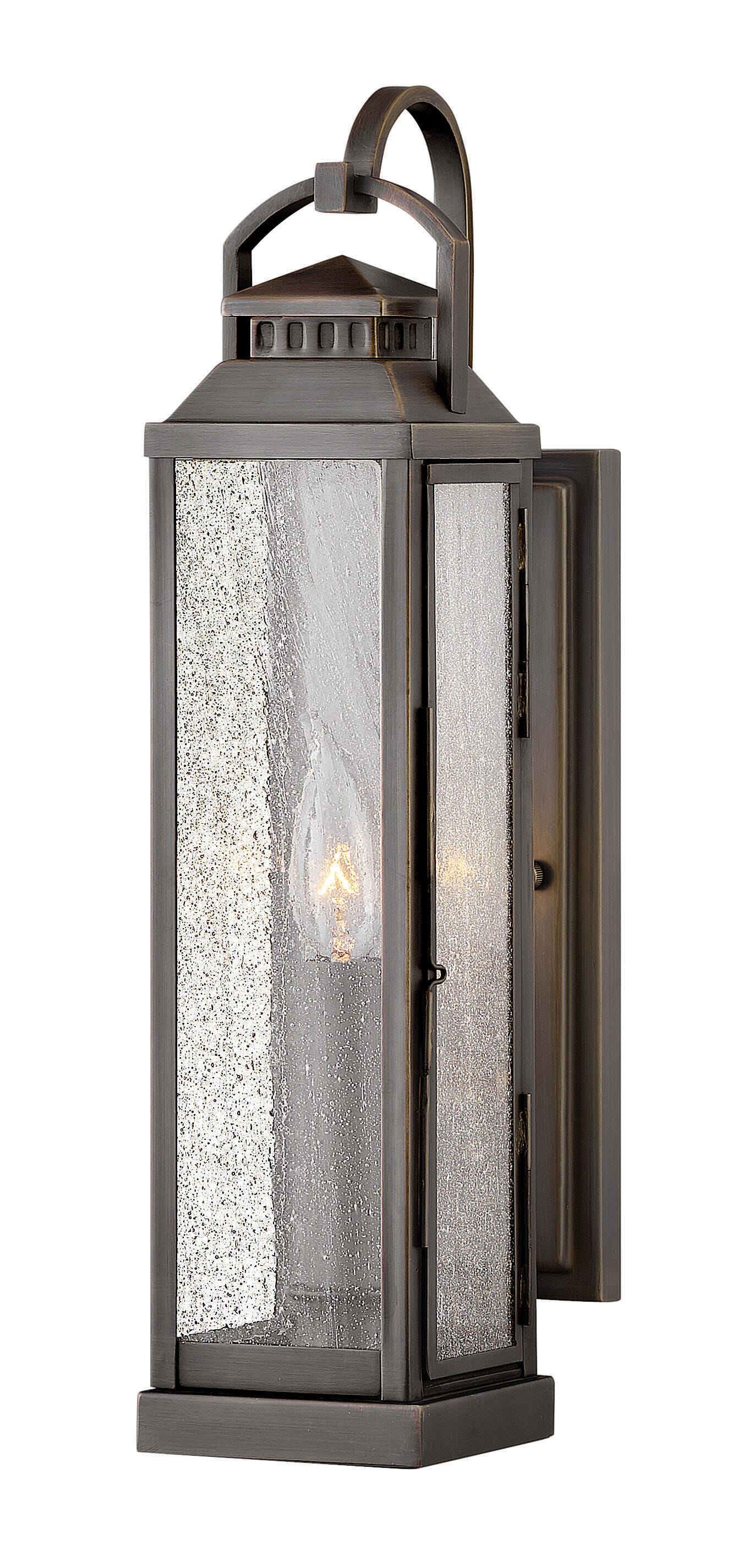Blackened Brass LED Outdoor Lantern from the Revere Collection