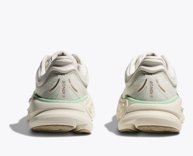 HOKA Women's Bondi 9 Shoes in Truffle Salt/Sea Glass