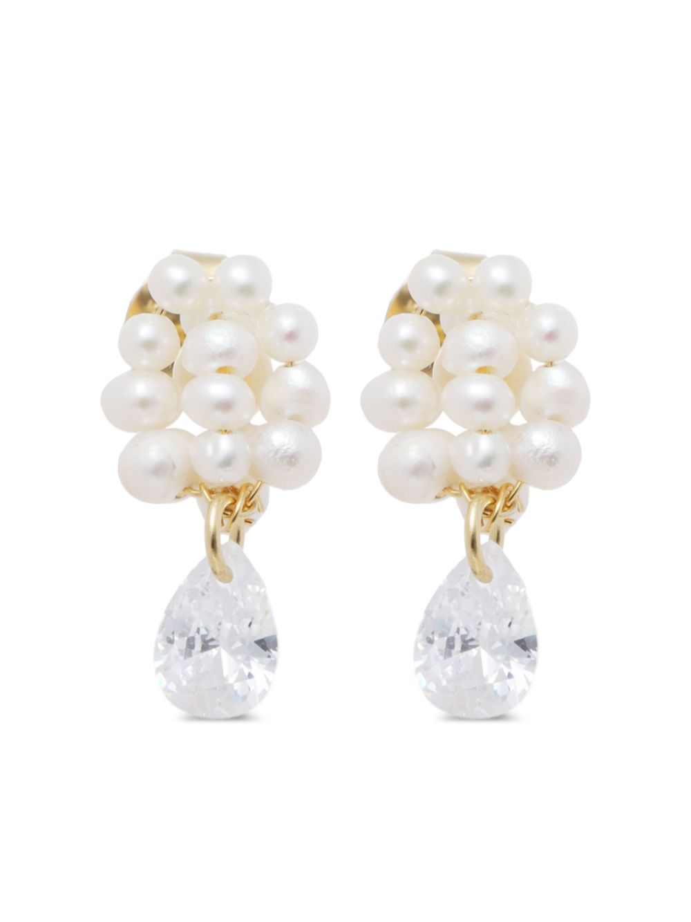 Pearl-embellished drop earrings - Neutrals