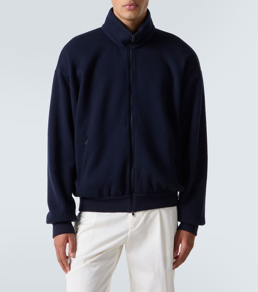 Cashmere and cotton bomber jacket