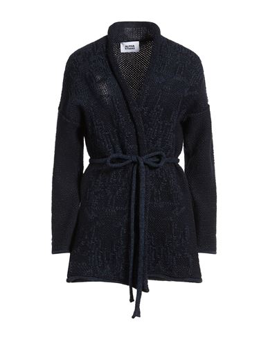 Woman Cardigan Midnight blue Size 12 Cotton, Polyester, Polyamide