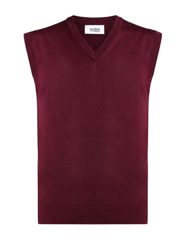 Man Sweater Burgundy Size 40 Merino Wool