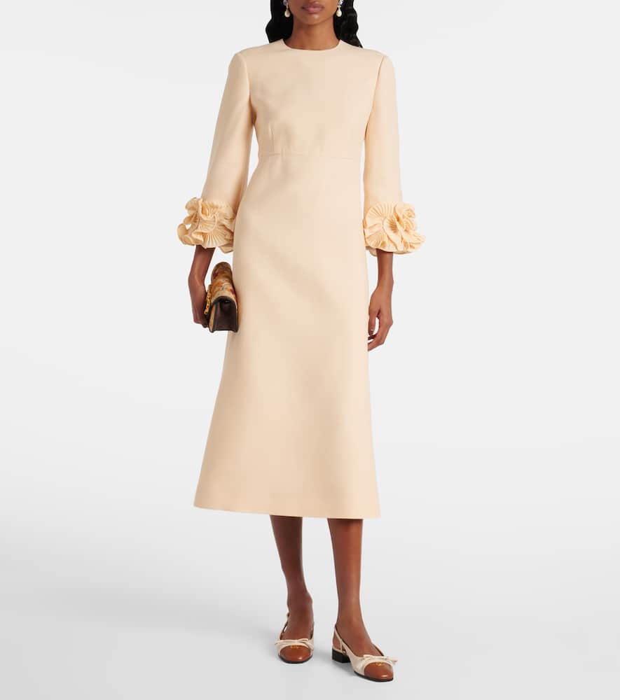 Ruffled Crêpe Couture midi dress