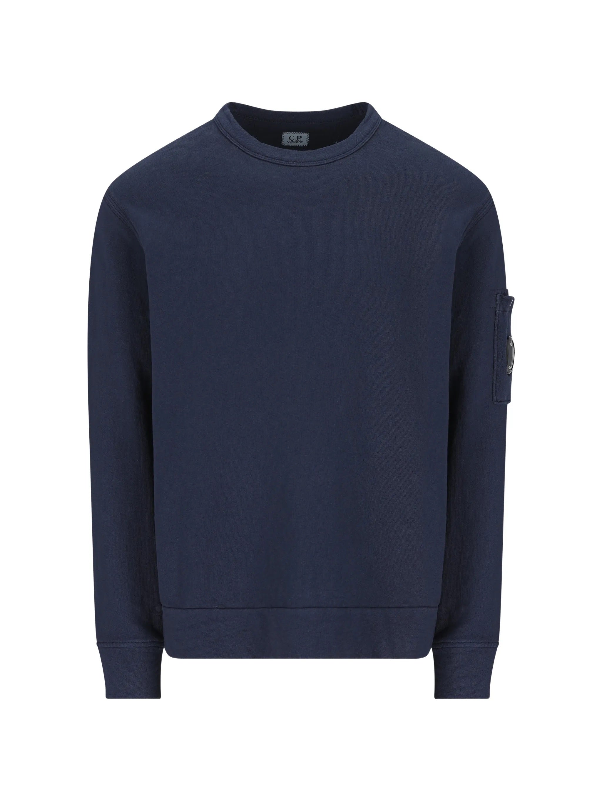 Crewneck Cotton Sweatshirt with Magnifying Pocket