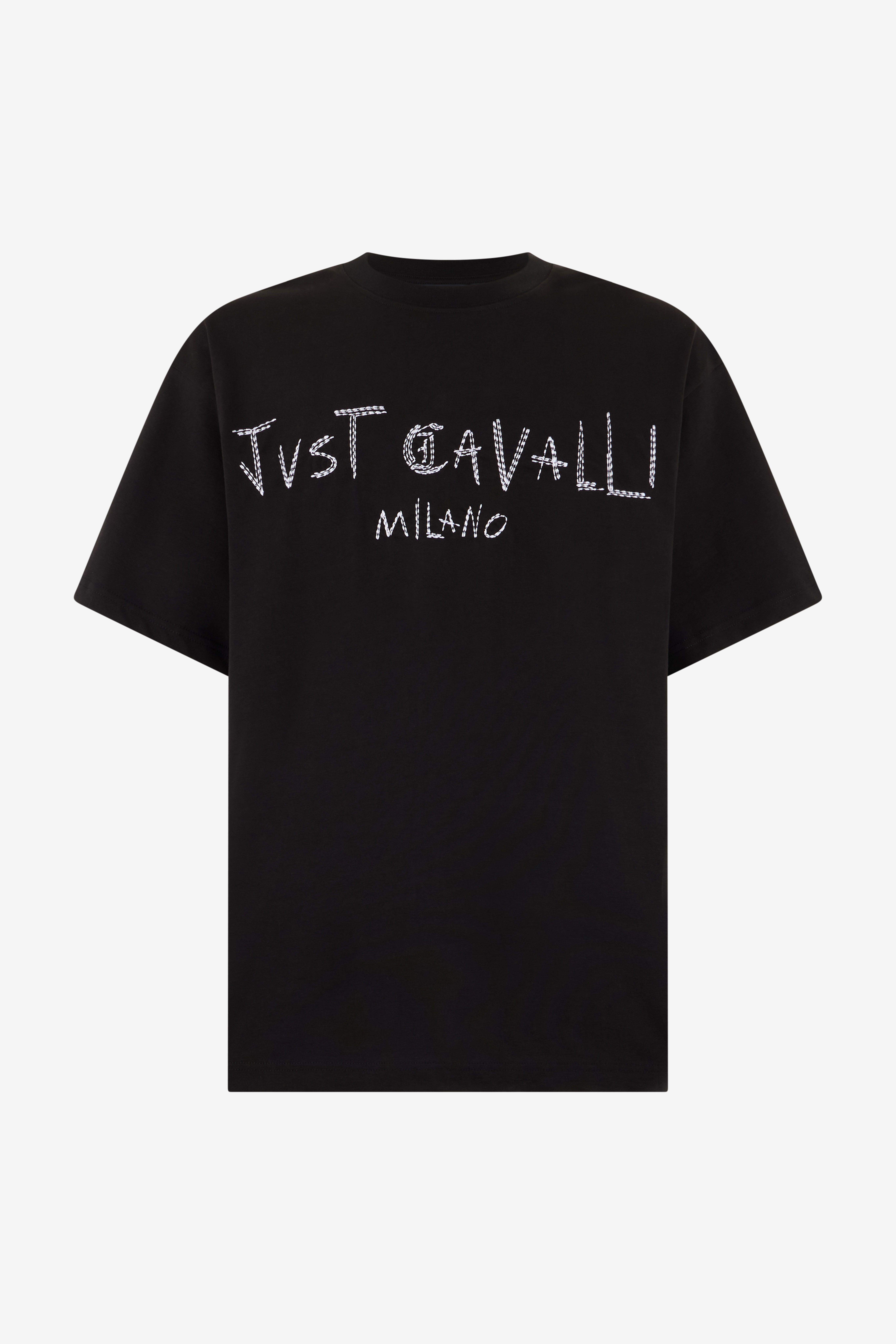 Black T-shirt With Embroidered Logo - Male T