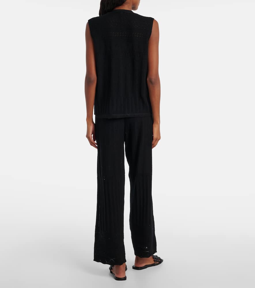 Mixte pointelle wool and cashmere sweater vest