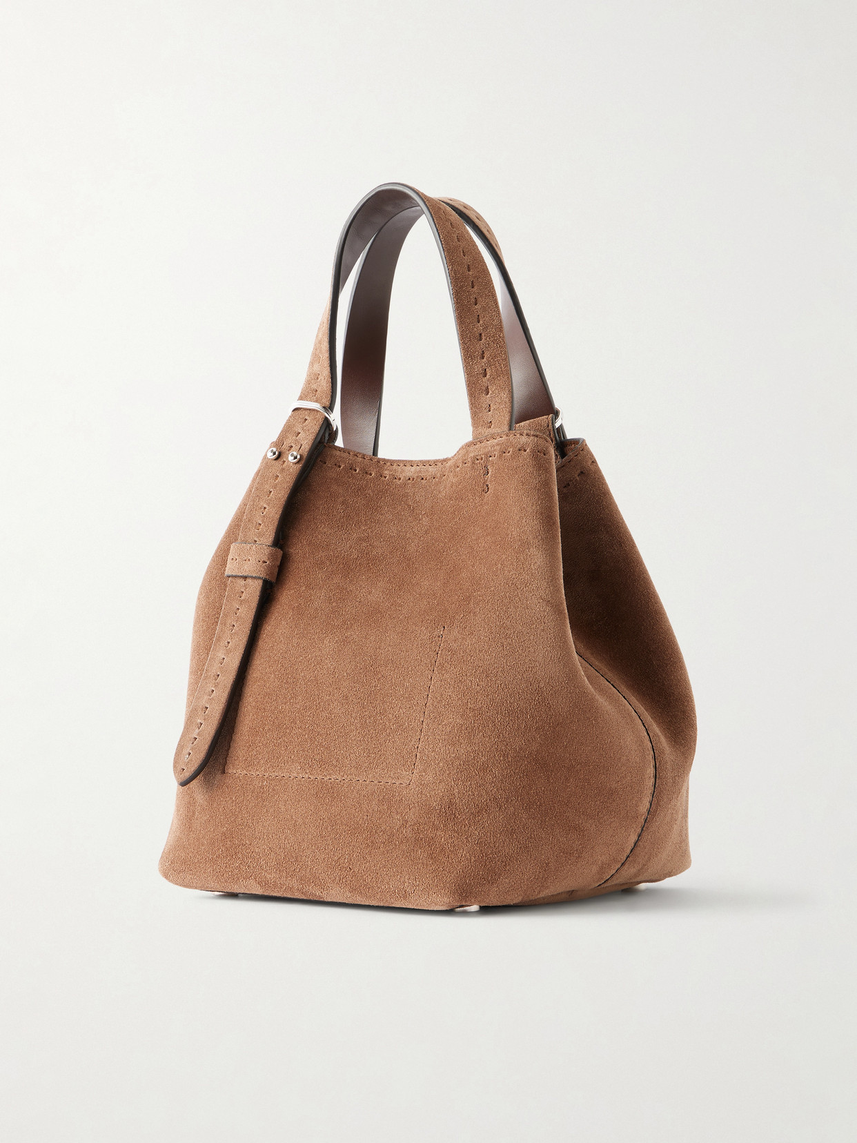 Archetipo Logo-embellished Suede Tote - Brown