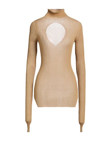Woman Turtleneck Camel Size M Cotton, Polyamide