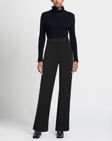 Woman Pants Black Size 4 Recycled polyester, Polyester, Viscose, Elastane
