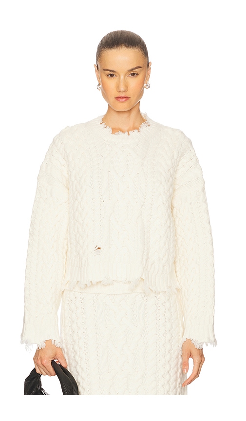 SIMKHAI Feliz Cropped Sweater in Ivory. S. Also in