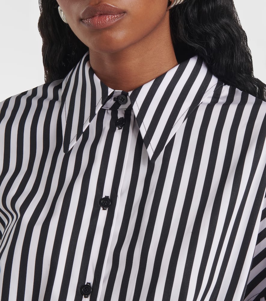 Striped cotton poplin midi dress