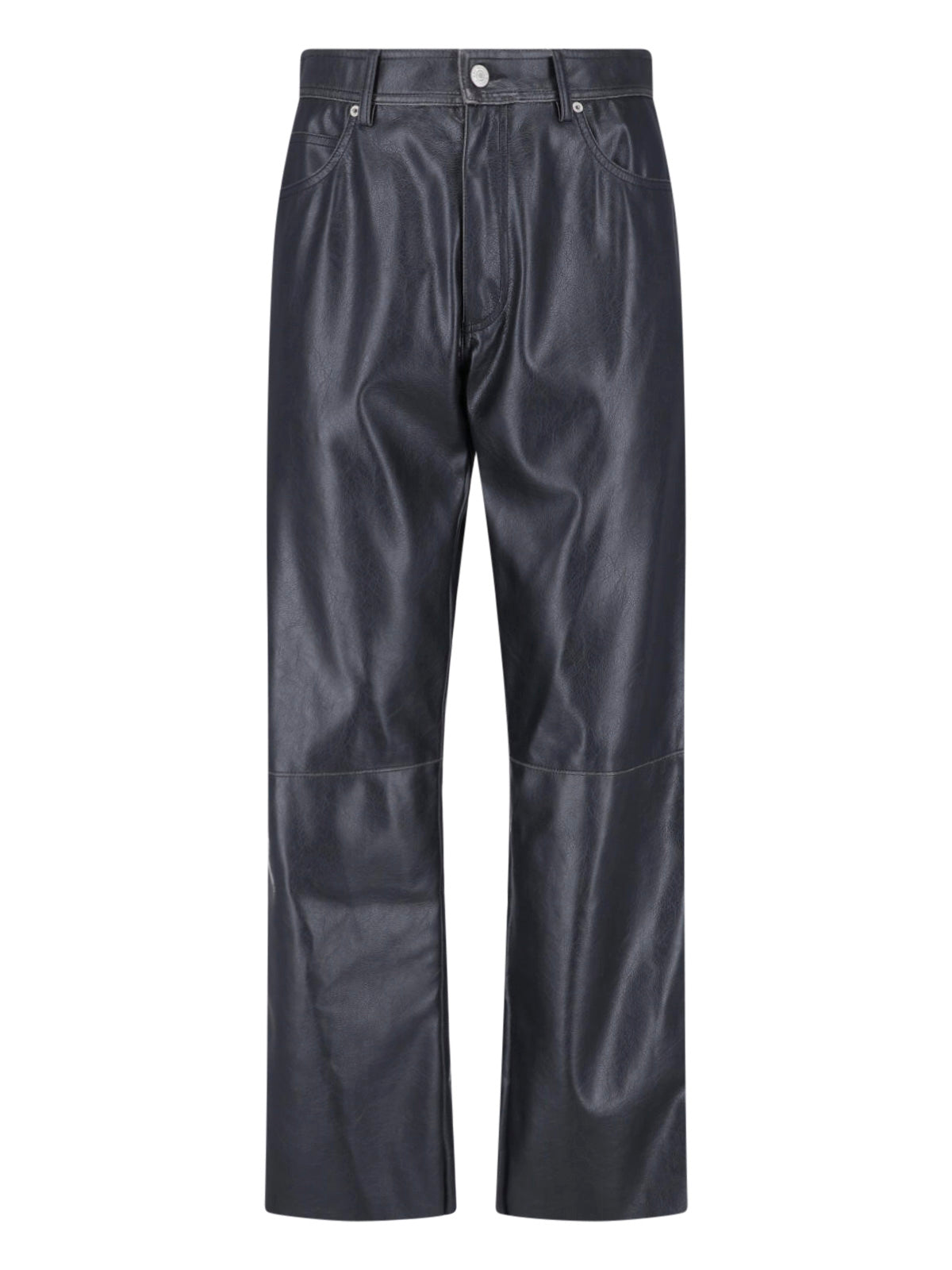 Men's Coated Polyester Jeans with Cotton Pocket Lining