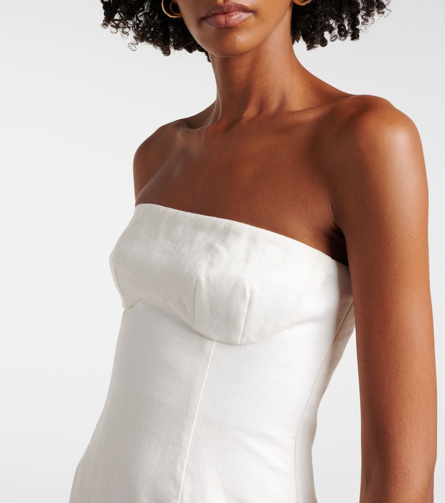 Evalita linen bustier maxi dress
