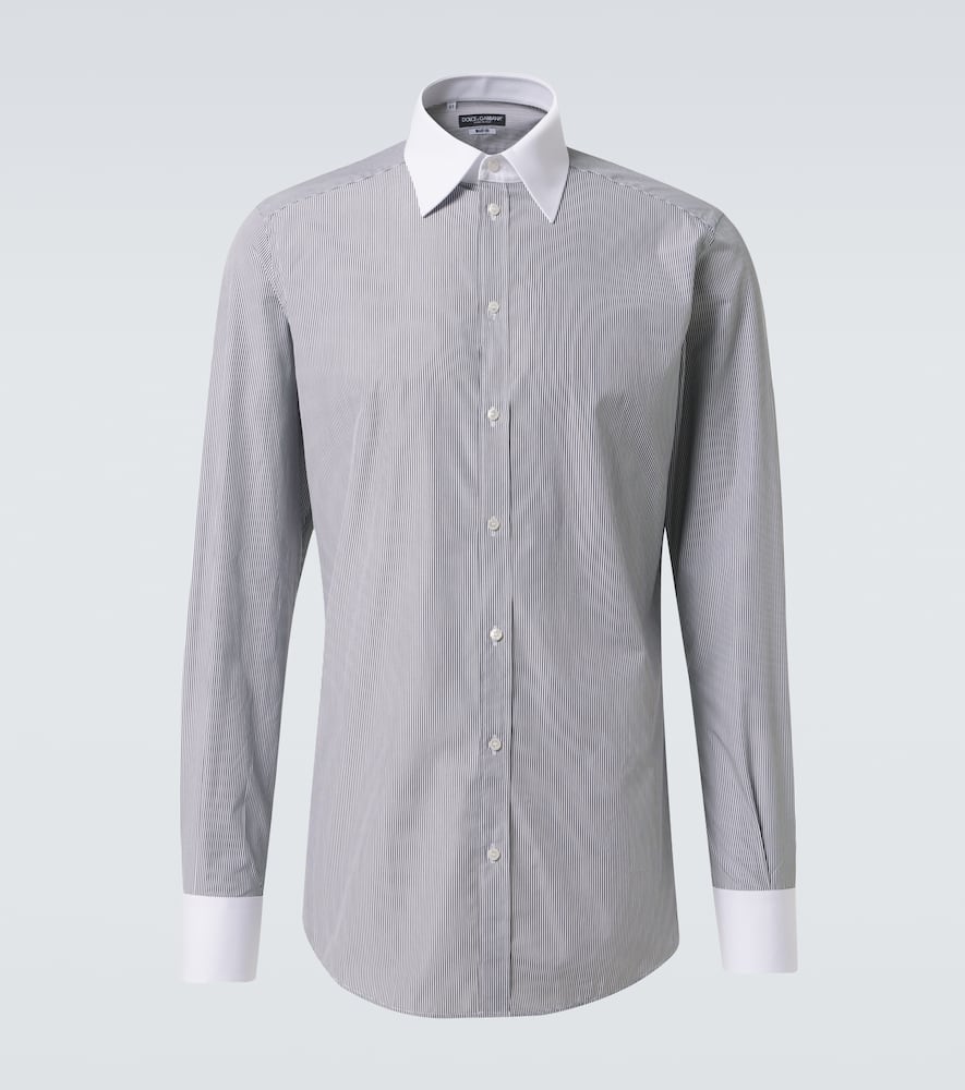 Striped cotton poplin shirt