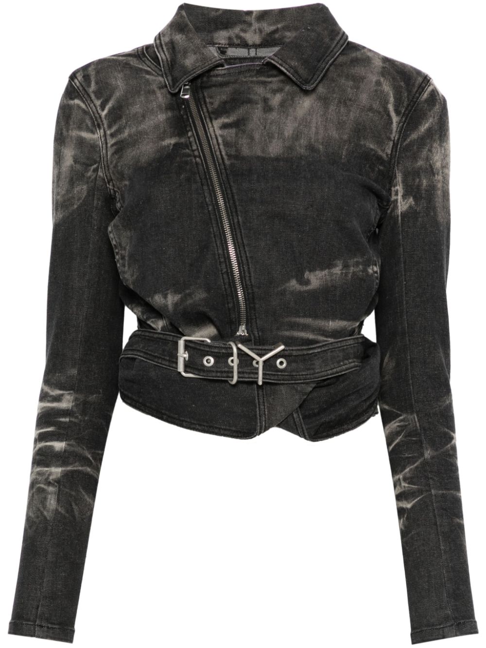 Wrap denim jacket - Black