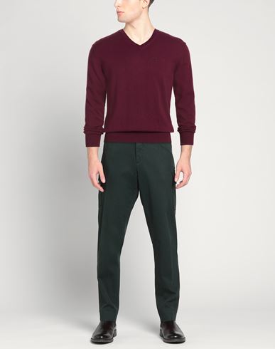 Man Sweater Garnet Size 3XL Cotton, Wool