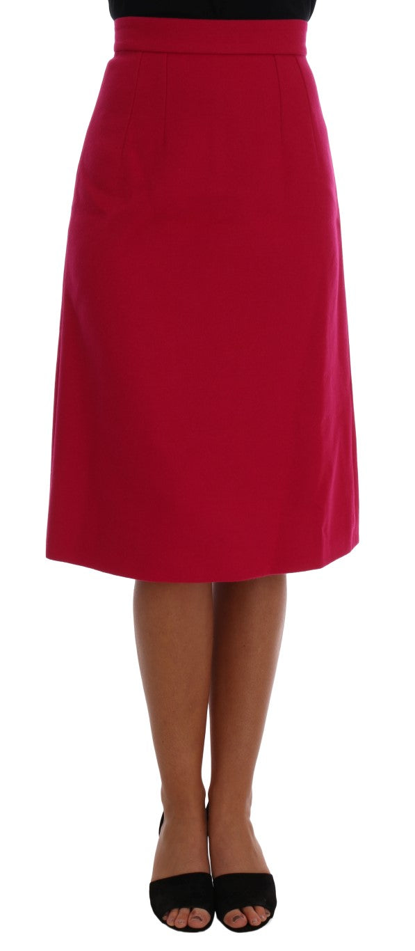 Wool A-Line Skirt — Pink