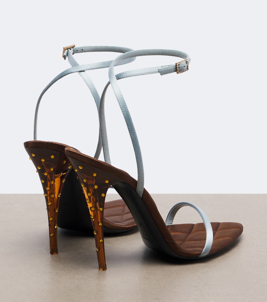 Ivresse embellished quilted satin sandals