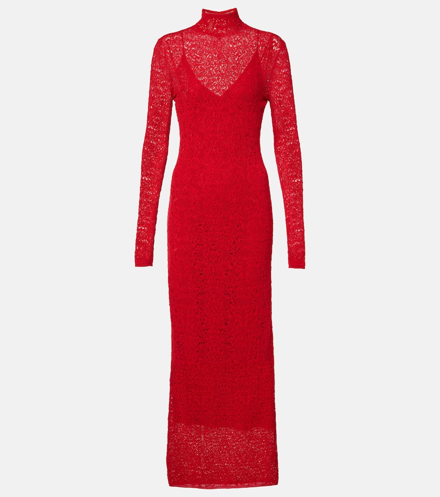 Lethe pointelle wool and silk maxi dress