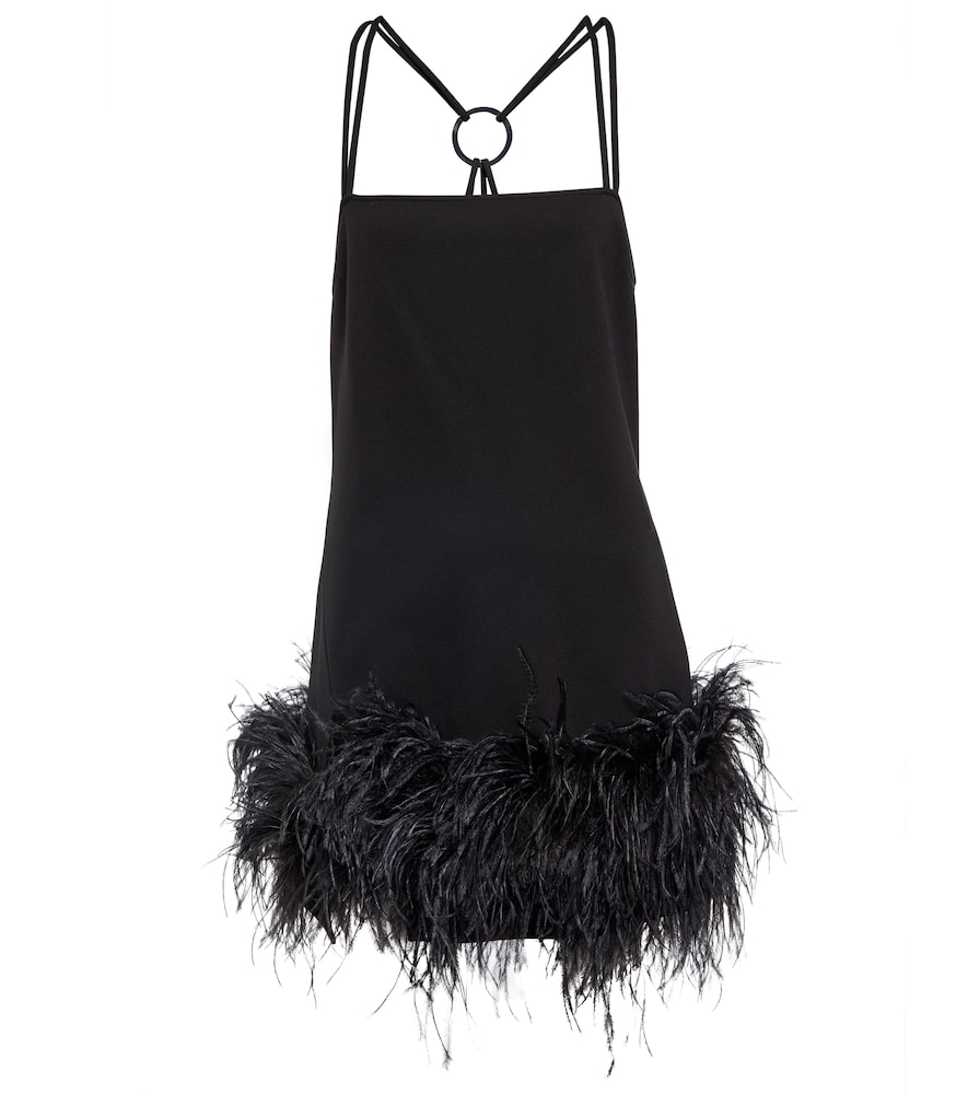 Fujiko feather-trimmed minidress