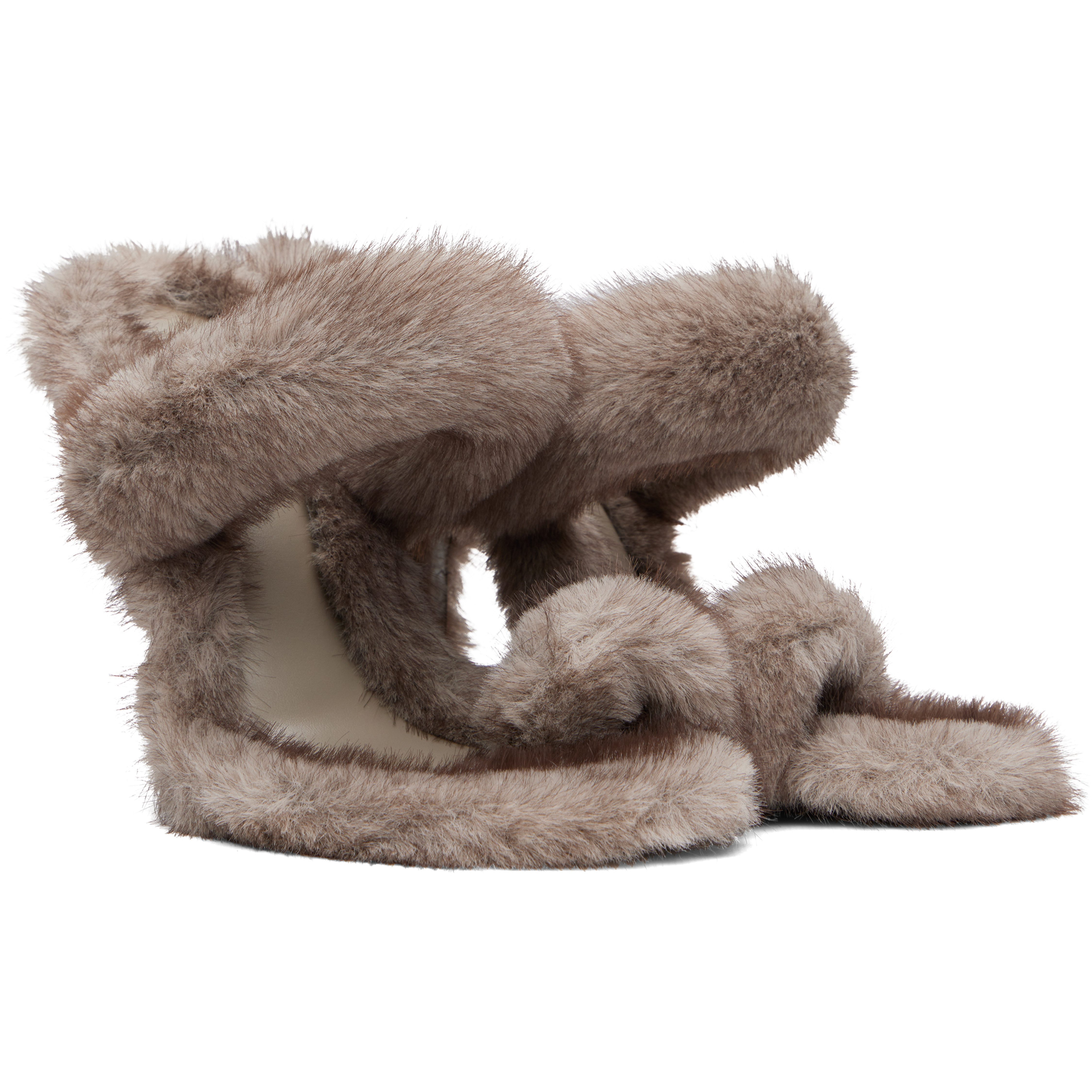 Gray Paloma 105mm Faux-Fur Sandals