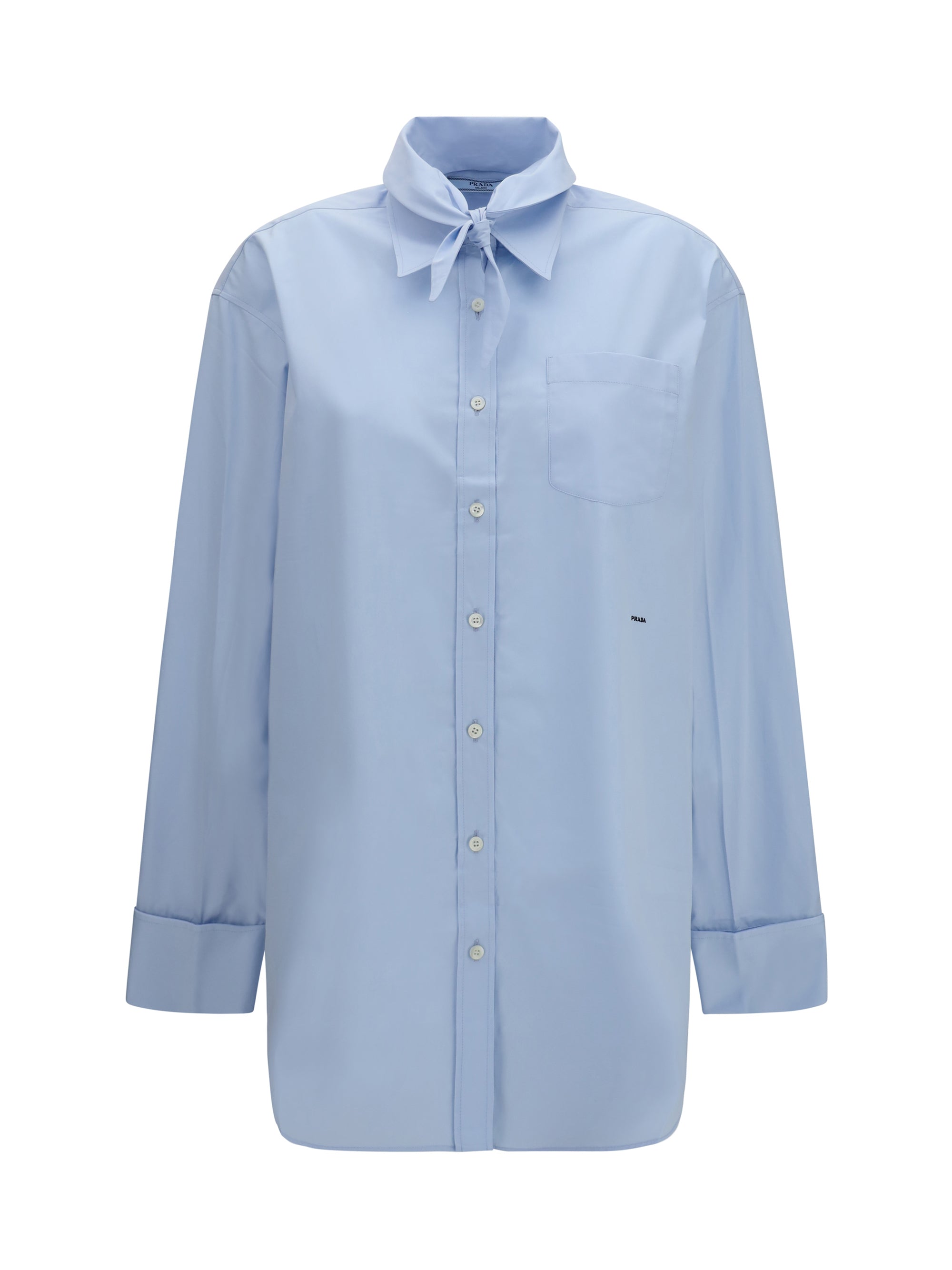Oversized Cotton Shirt — Blue