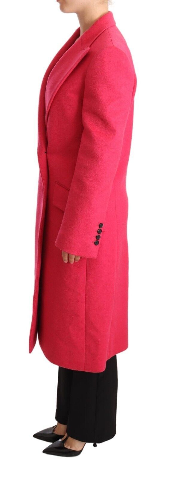 Virgin Wool & Cashmere Double-Breasted Coat — Pink