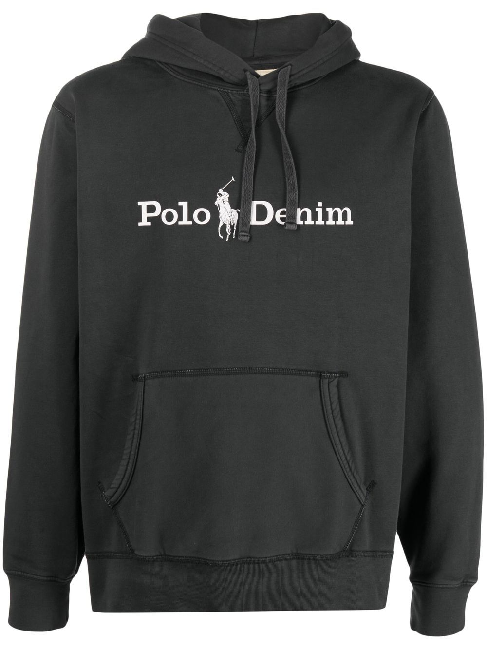 Logo-print drawstring hoodie - Grey