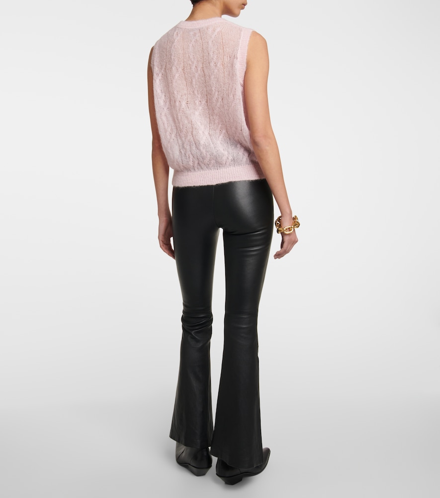 Openwork alpaca and mohair-blend vest