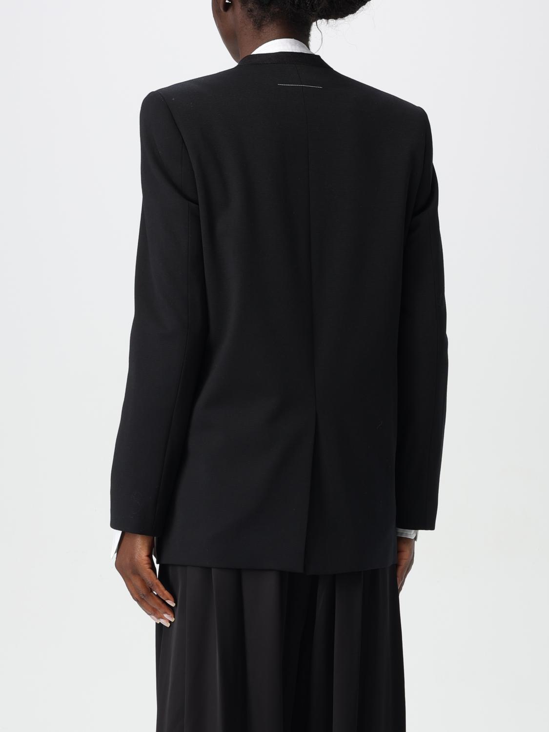 Collarless single-breasted blazer - Black