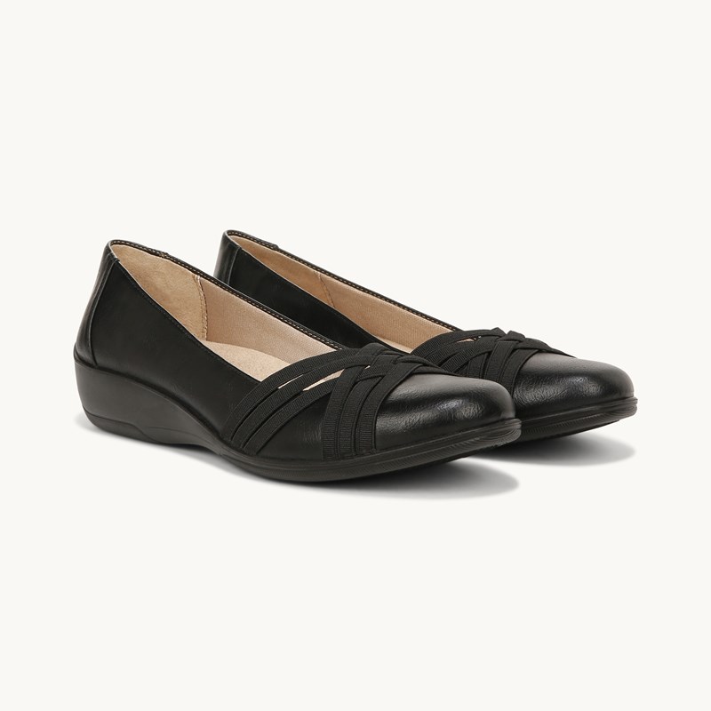 Stride Incredible 2 Slip On Shoes Black Faux Leather