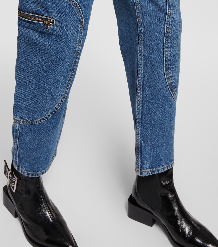 Racer high-rise tapered cargo jeans