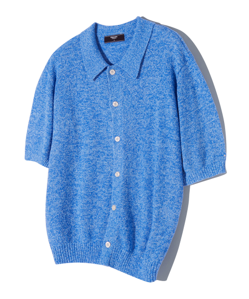 Washable boucle collar short-sleeve knit 9 colors