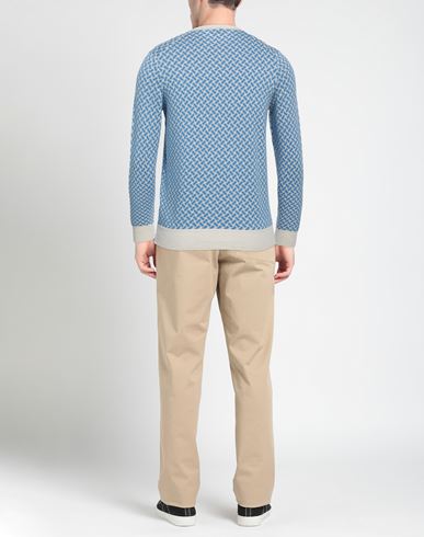 Man Sweater Azure Size 36 Cotton, Linen, Polyester