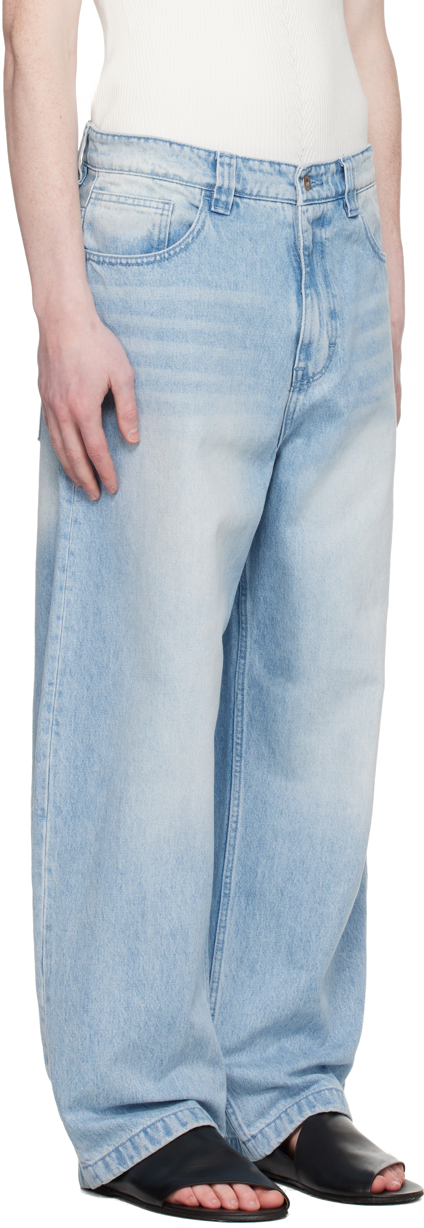 Blue Washed Baggy Fit Jeans