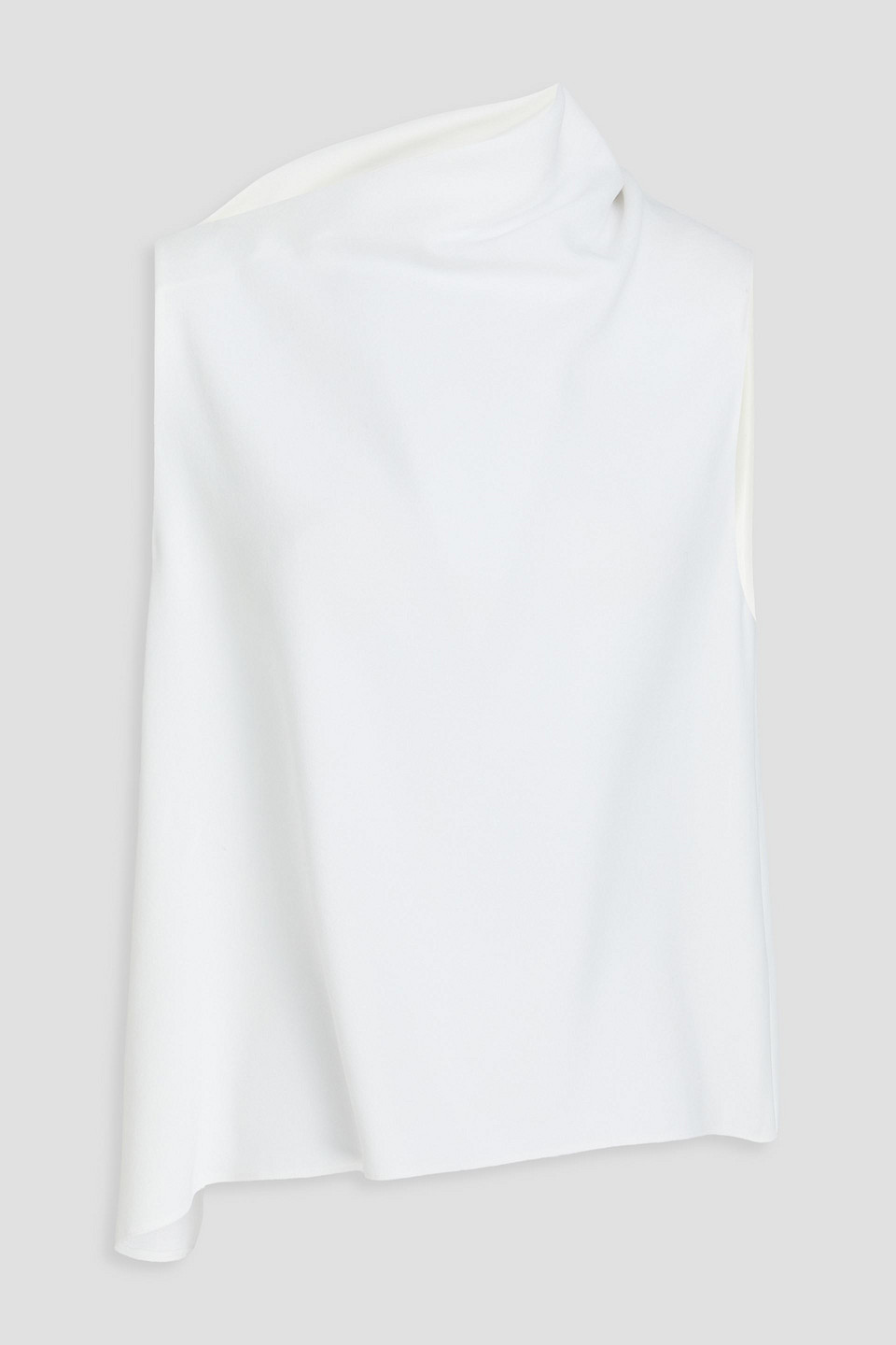 Draped crepe top - White - L