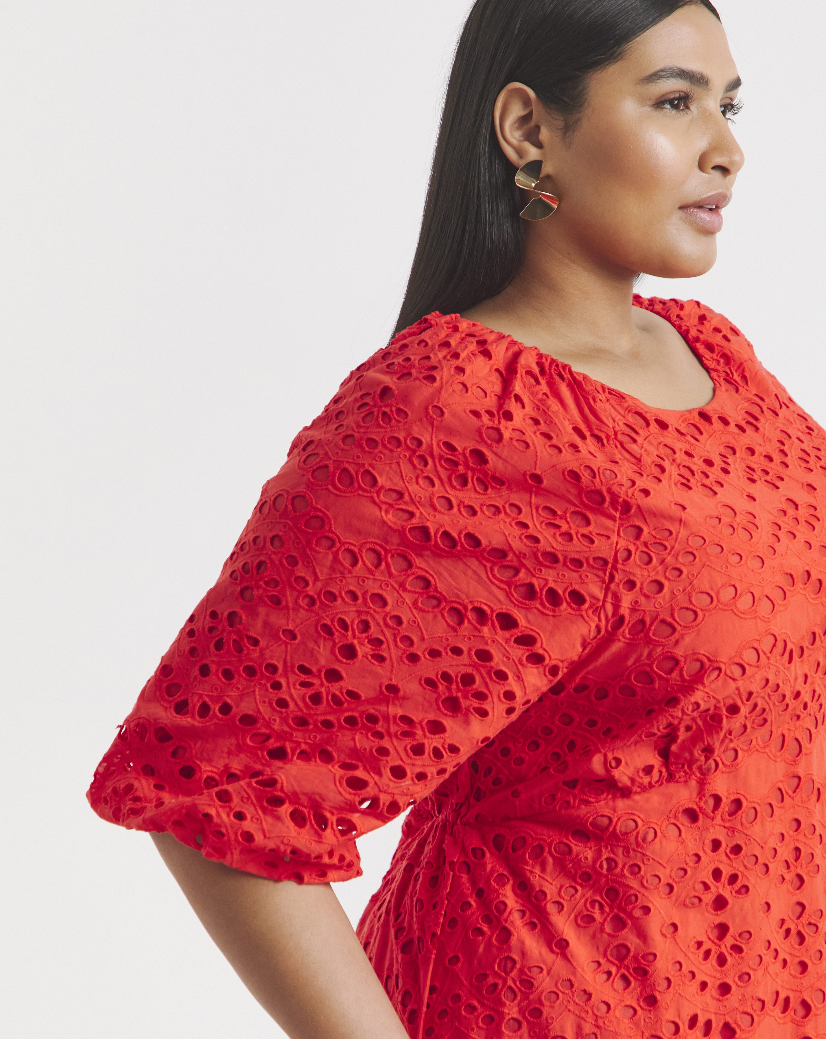 Joanna Hope Puff Sleeve Broderie Dre