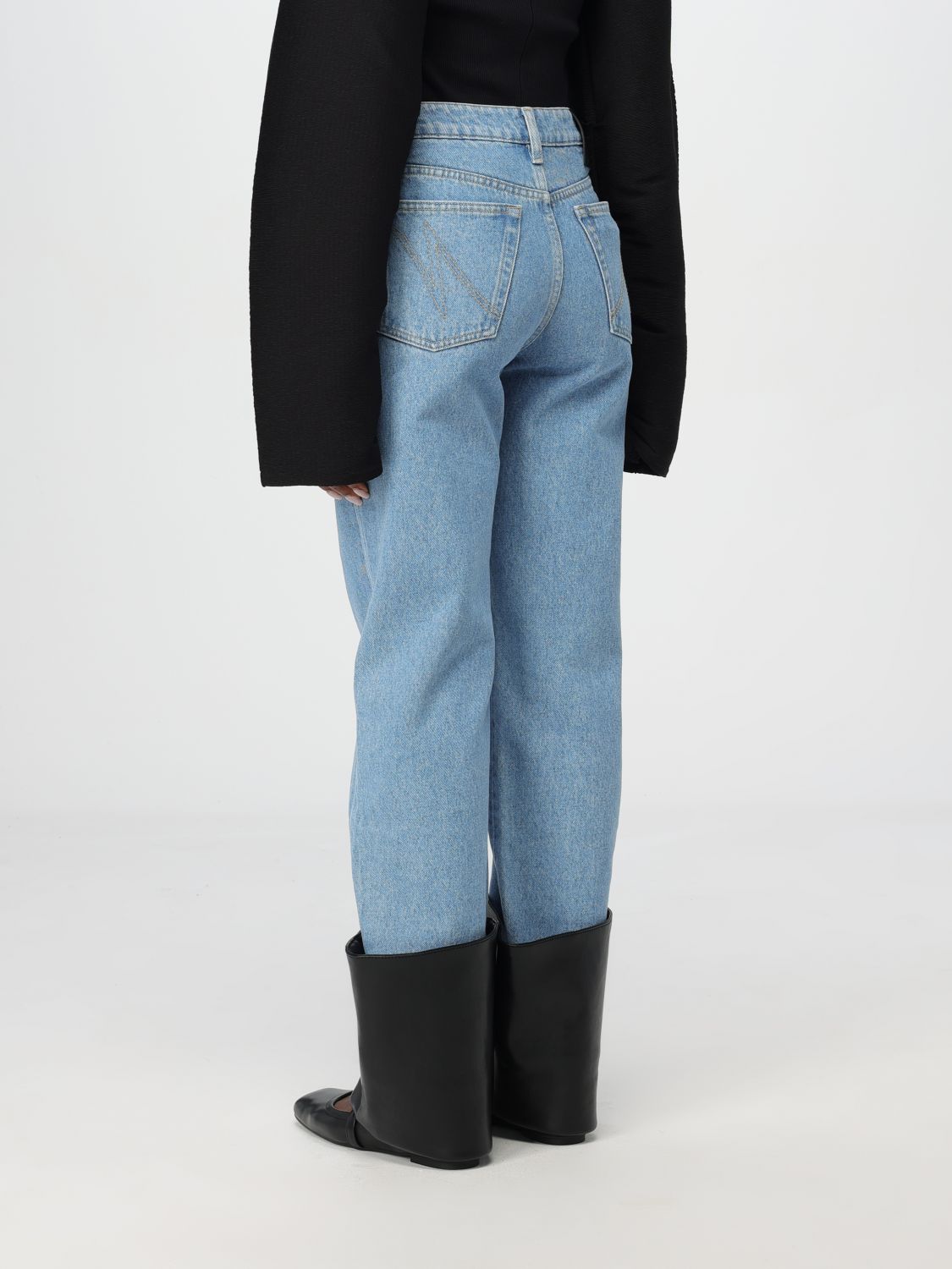 Turn-up detailed straight-leg jeans - Blue