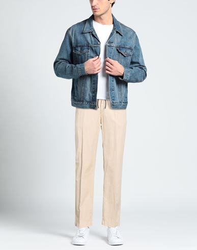 Man Pants Beige Size 40 Cotton, Linen, Elastane
