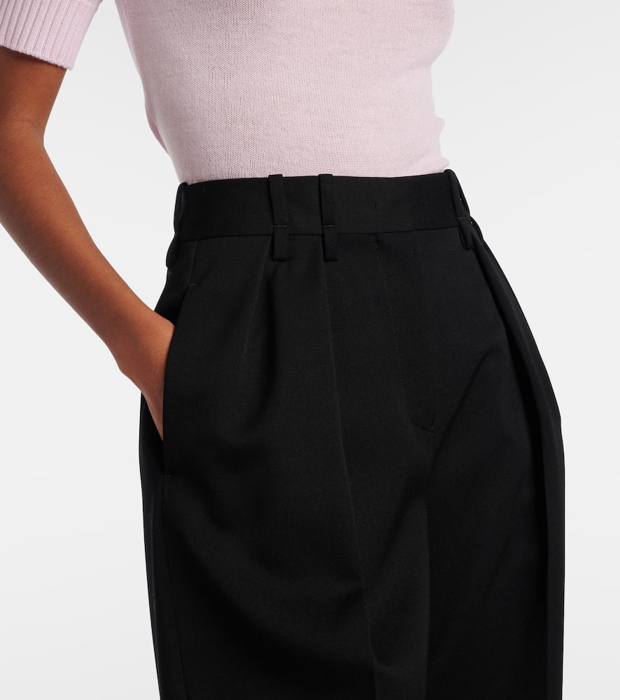 Wool wide-leg pants