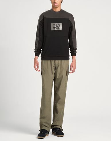 Man Sweatshirt Black Size XS Cotton, Polyester
