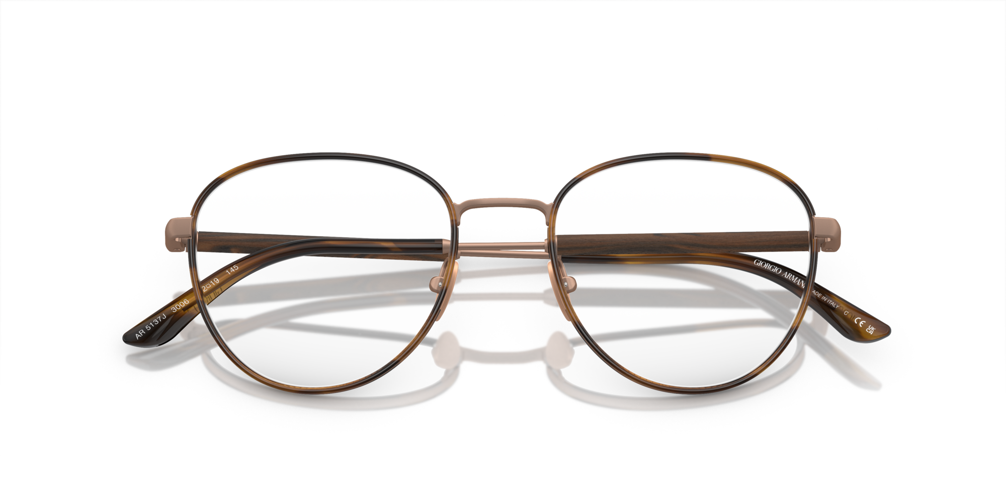 Giorgio Armani Man Giorgio Armani AR5137J 3006 Optical frames Steel Bronze Transparent Pantos Norma