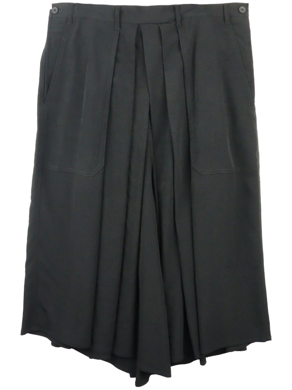 Pleated wide-leg trousers - Black